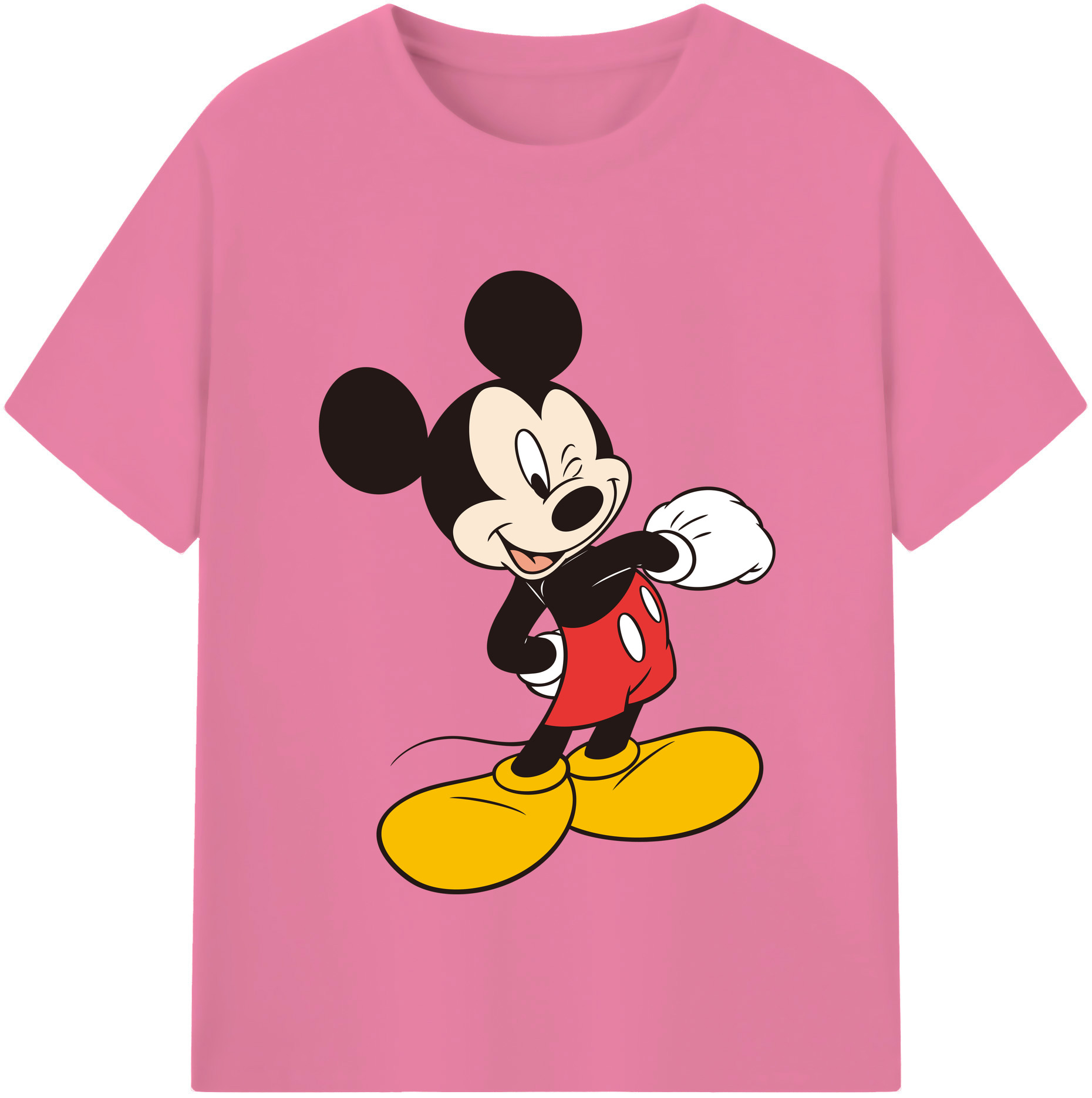 （画像用） ミッキーマウス Mickey Mouse 綿100％半袖Tシャツ（フロントプリント）